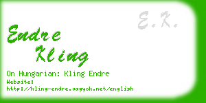 endre kling business card